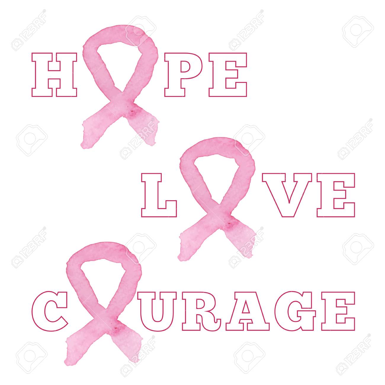 breast cancer awareness ribbons flyer poster with thin line