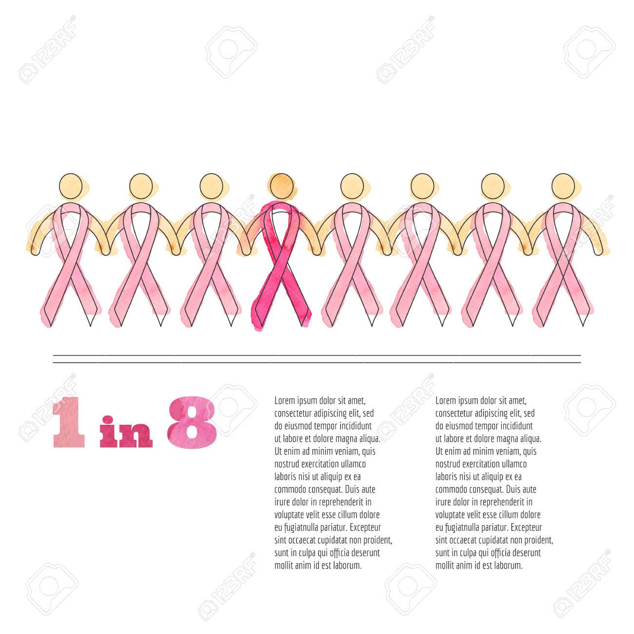 group of people breast cancer awareness ribbons flyer poster