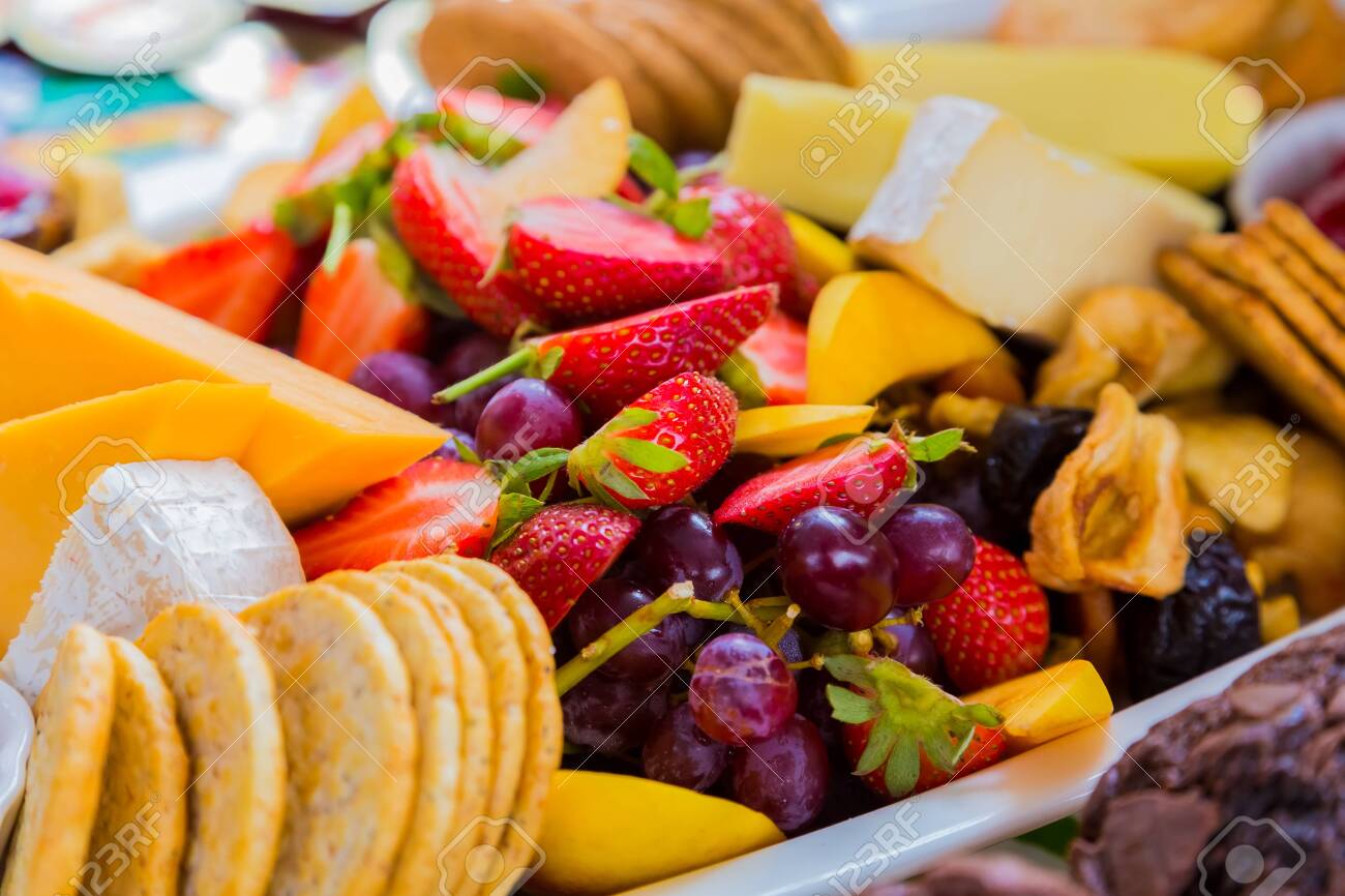 Fruit Salad And Cheese Board At Spring Festival Picnic Event Stock Photo Picture And Royalty Free Image Image 148344652