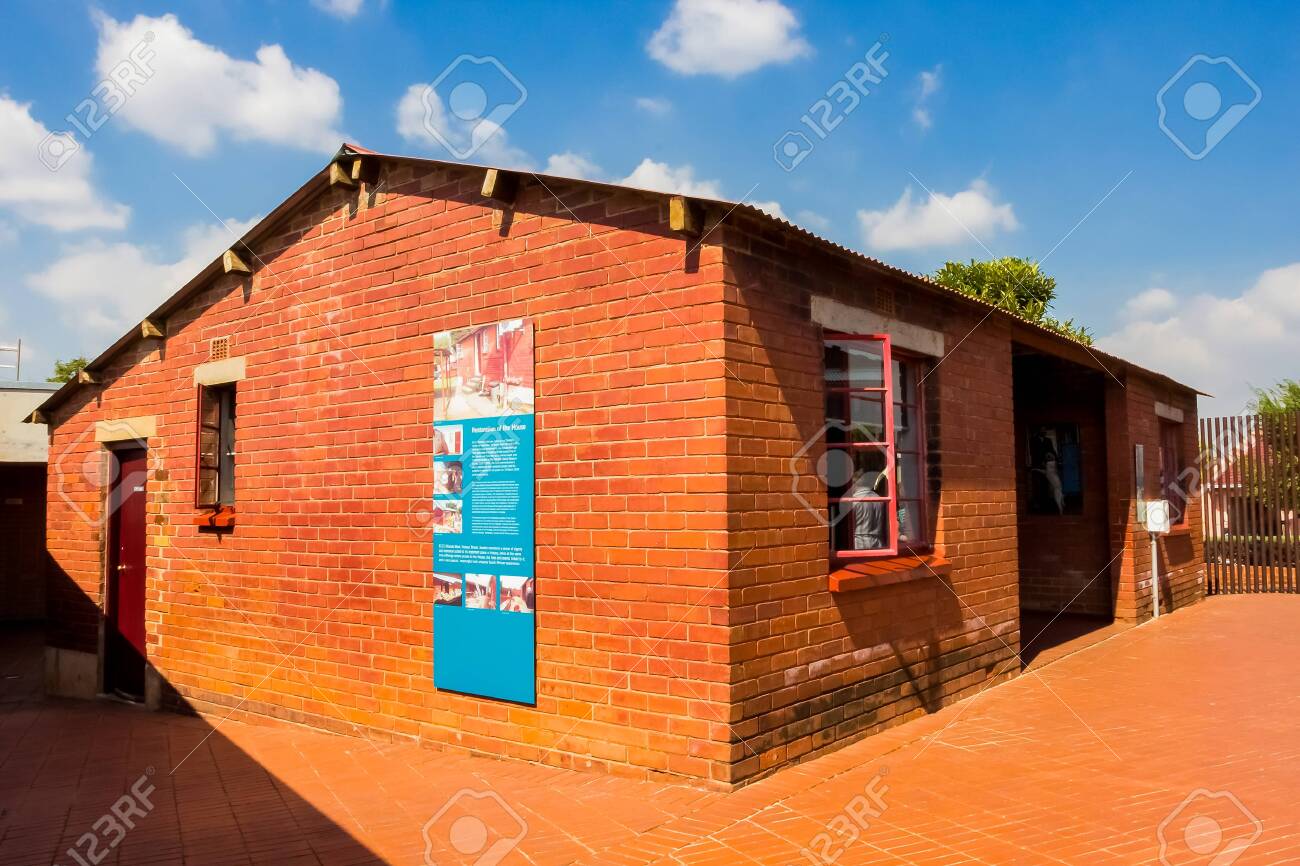 Johannesburg, South Africa, April 24, 2013, Outside Nelson Mandela's House  In Vilakazi Street Soweto Stock Photo, Picture and Royalty Free Image.  Image 149031493., image size:1300x866