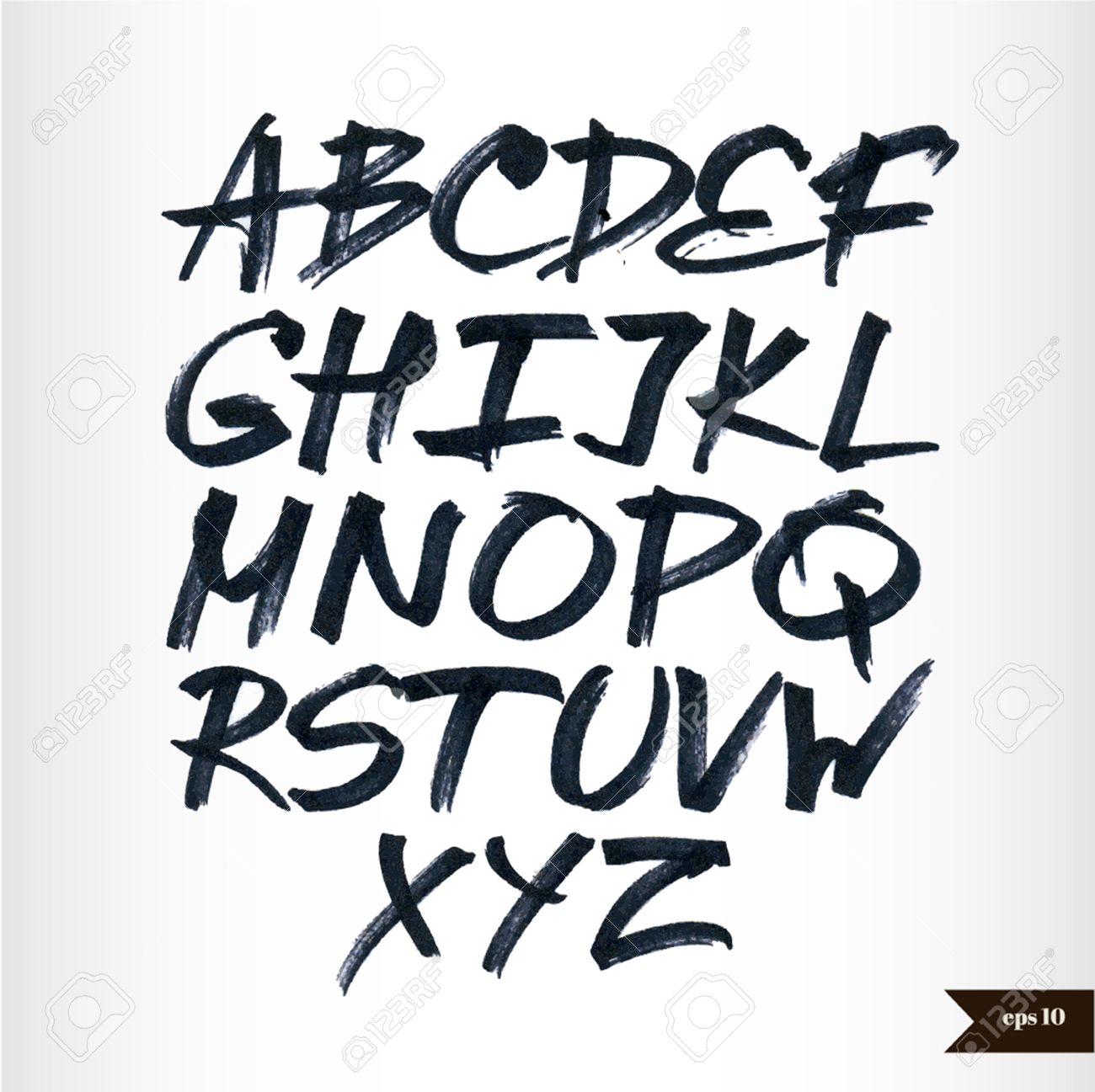 Worksheet Handwritten Alphabet handwritten black watercolor alphabet royalty free cliparts stock vector 29304450