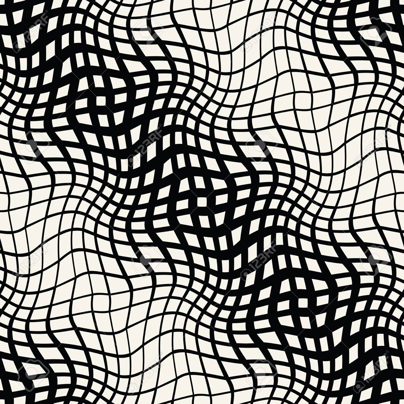 Abstract Geometric Trippy Black And White Background Pattern