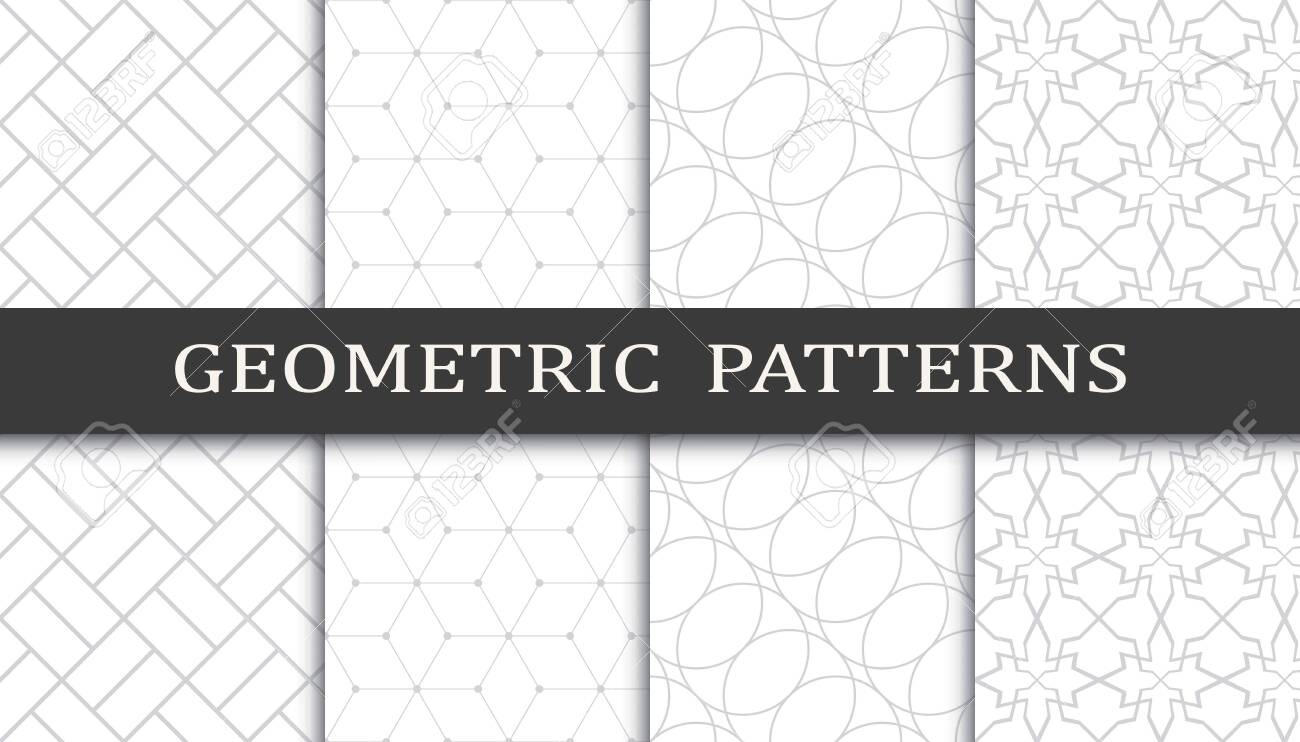 Set of geometric seamless patterns. Abstract geometric graphic design print pattern. Seamless geometric gray lines pattern. - 152490477 Set of geometric seamless patterns. Abstract geometric graphic design print pattern. Seamless geometric gray lines pattern. - 152490477