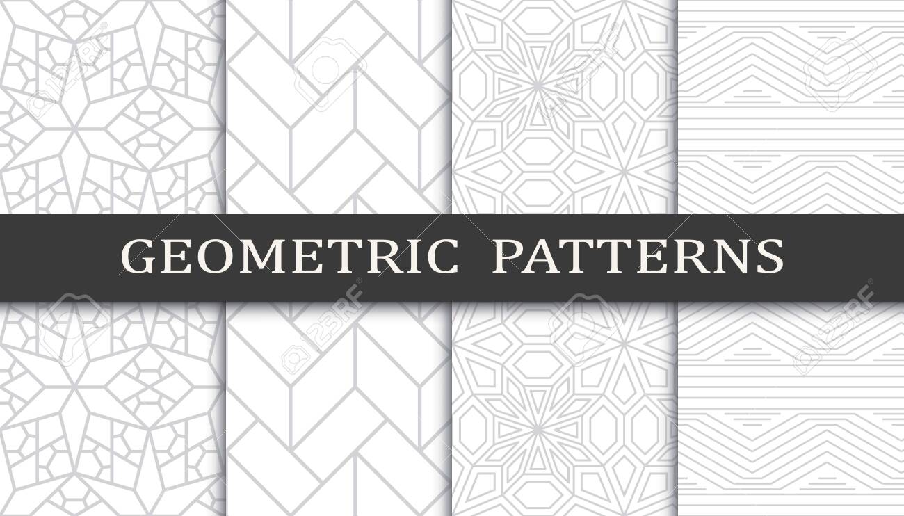 Set of geometric seamless patterns. Abstract geometric graphic design print pattern. Seamless geometric gray lines pattern. - 152490526 Set of geometric seamless patterns. Abstract geometric graphic design print pattern. Seamless geometric gray lines pattern. - 152490526