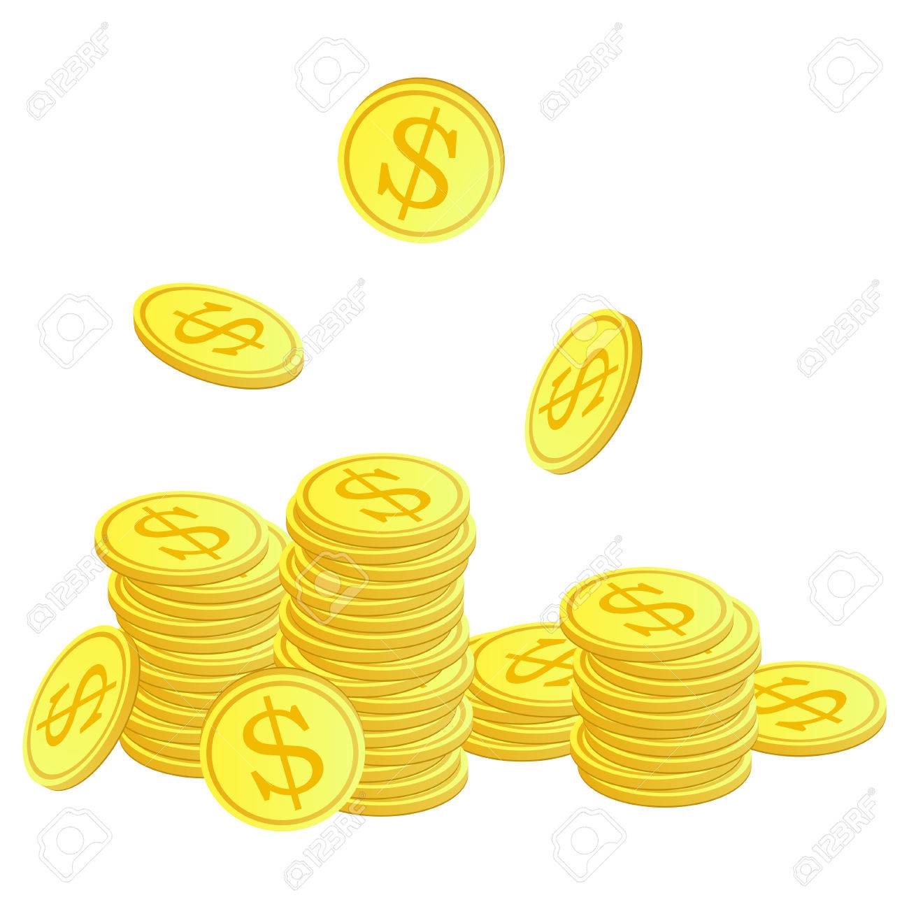 ドル記号と黄金のコイン。イラスト。のイラスト素材・ベクター Image 50154244