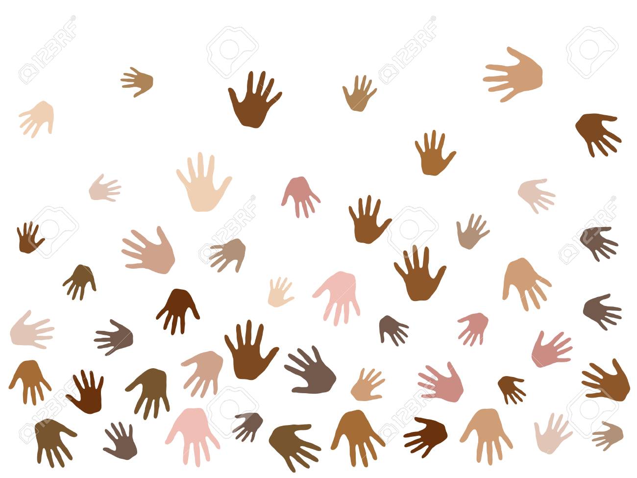 Hands With Skin Color Diversity Vector Graphic Design Cohesion - 