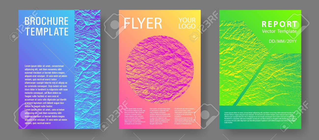 booklet design vector layouts set pink blue green rainbow waves booklet design