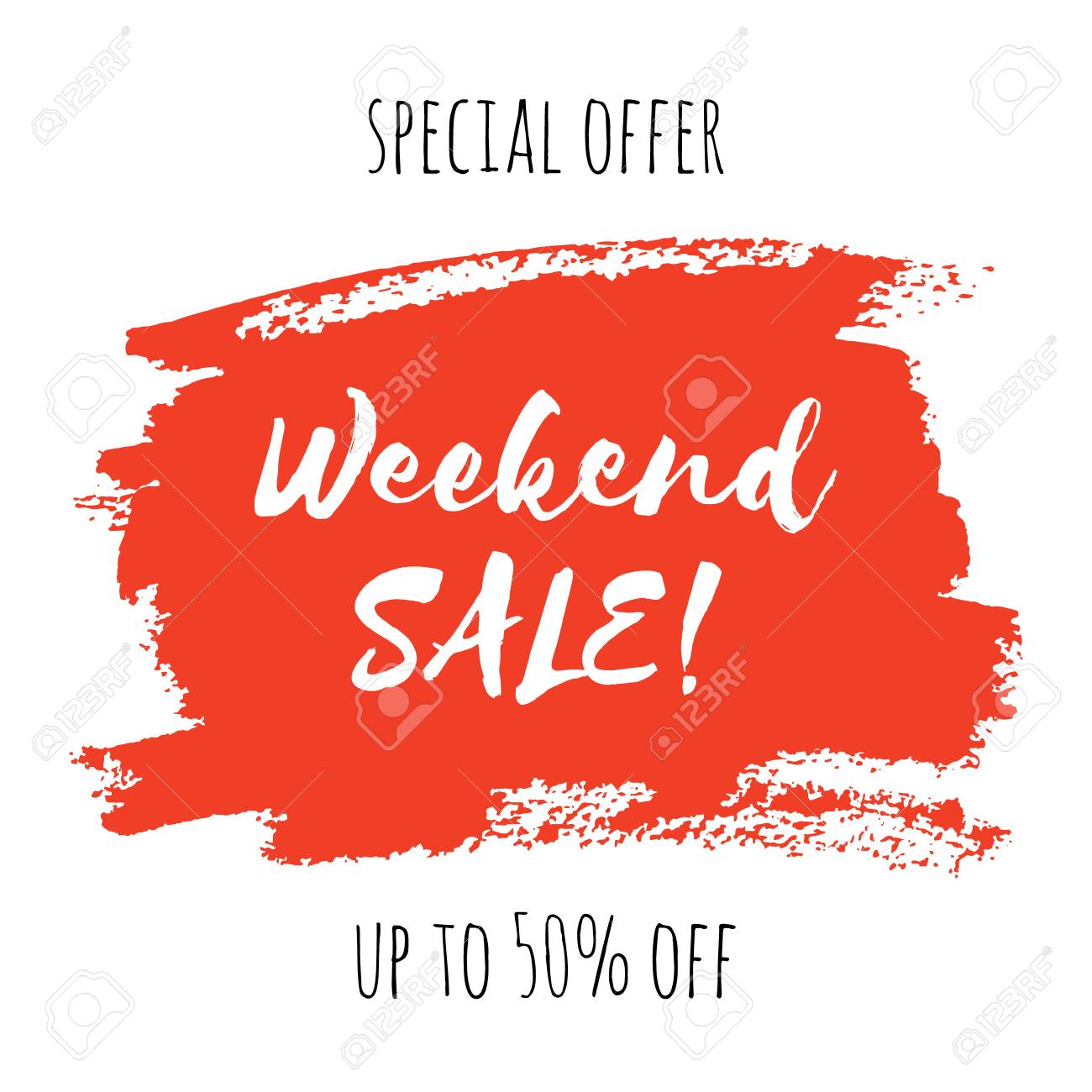 weekend sale lettering inscription