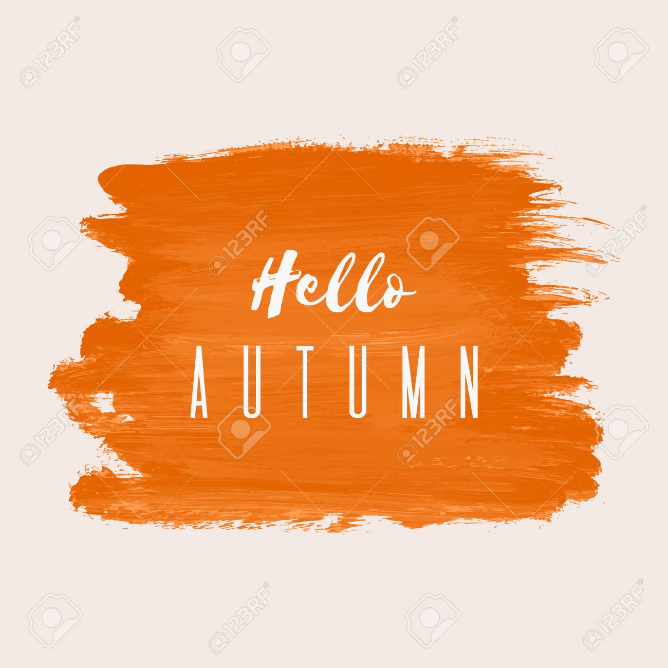 Poster Design Hello Autumn Vector Hand Paint Orange Watercolor Texture Isolated On White Background Grunge Frame Poster Design Hello Autumn Vector Hand Paint Orange Watercolor Texture Isolated On White Background Grunge Frame