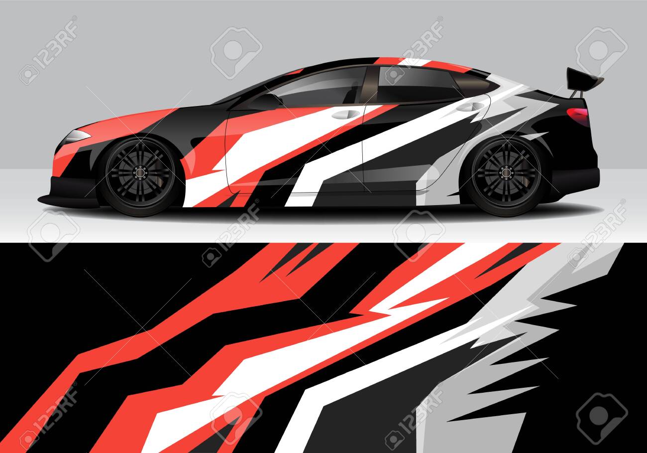 Car Wrap With Modern Abstract Background Vector Design Royalty Free Cliparts Vectors And Stock Illustration Image 134000191