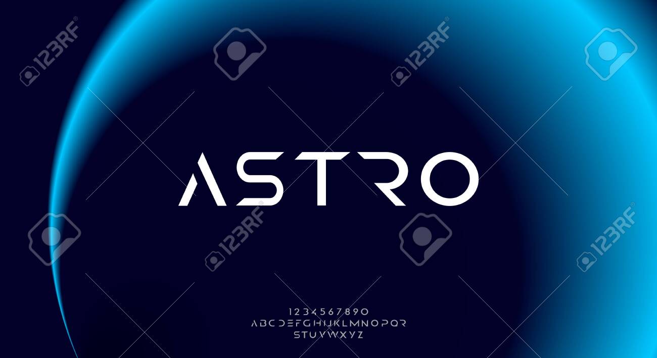 Astro An Abstract Sporty Technology Science Alphabet Font Digital Space Typography Vector Illustration Design Royalty Free Cliparts Vectors And Stock Illustration Image 144680694