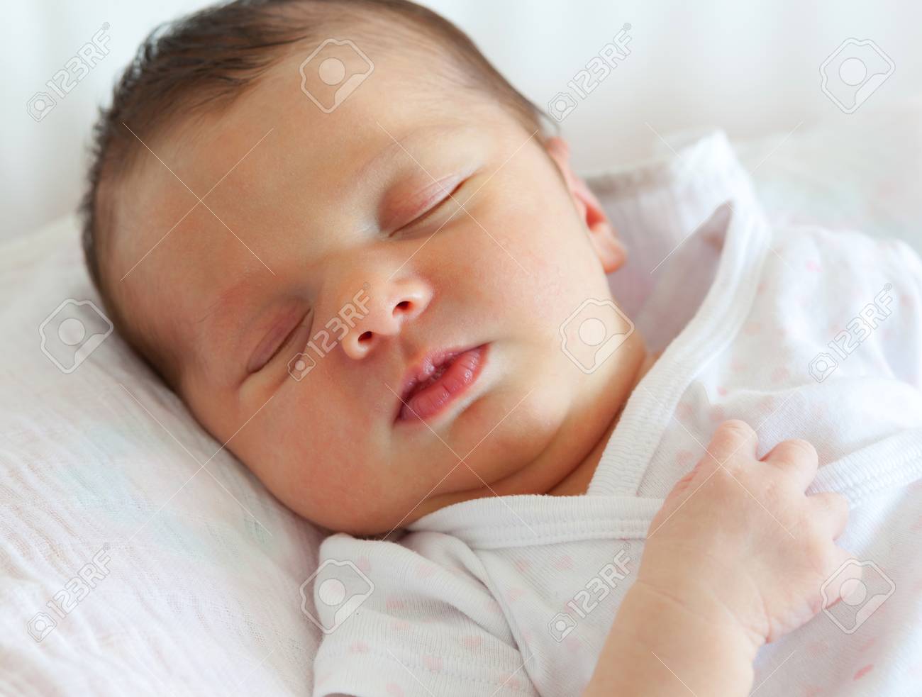 Portrait Of Sleeping Newborn Baby Girl Stock Photo Picture And Royalty Free Image Image