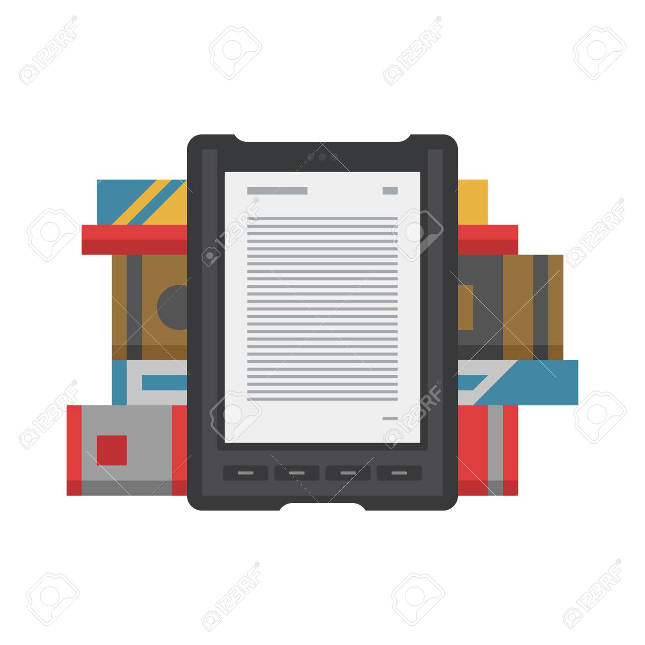 Elektronisches Handy Buch Mit Papier-Bücher-Symbol. Lizenzfrei Nutzbare  Vektorgrafiken, Clip Arts, Illustrationen. Image 70142185.