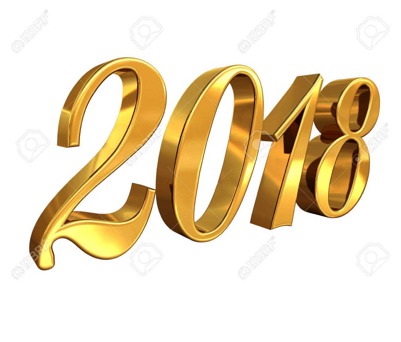 gold 2018 celebration number golden 3d numbers on a white flyers numbers