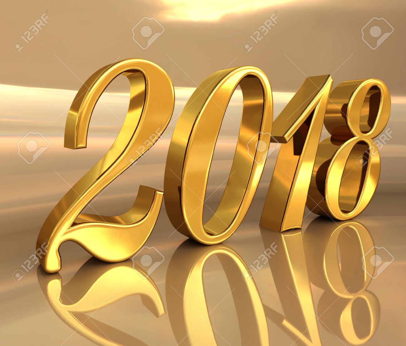 gold 2018 celebration number golden 3d numbers on a festive stock flyers numbers
