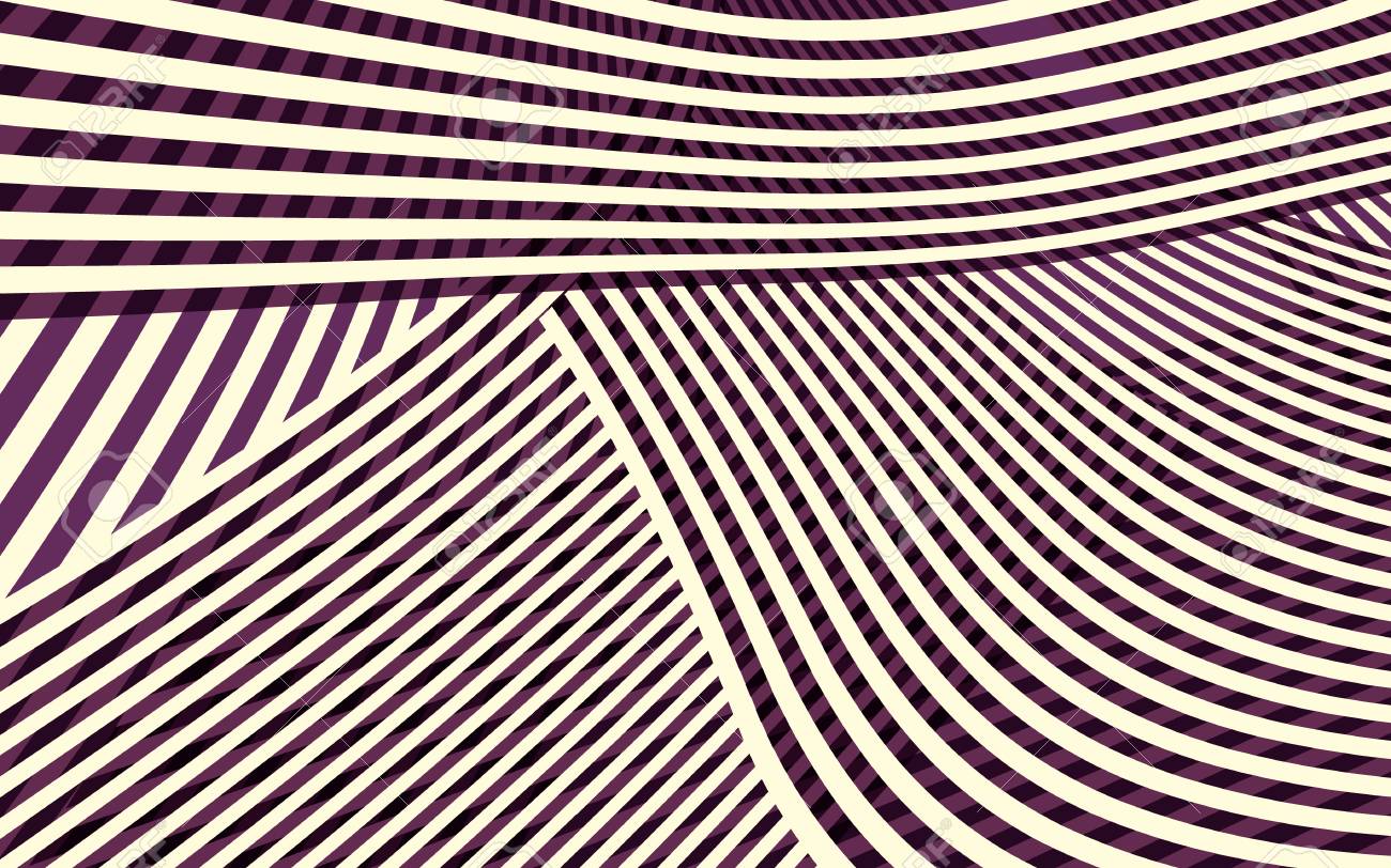 ストライプ模様の抽象画