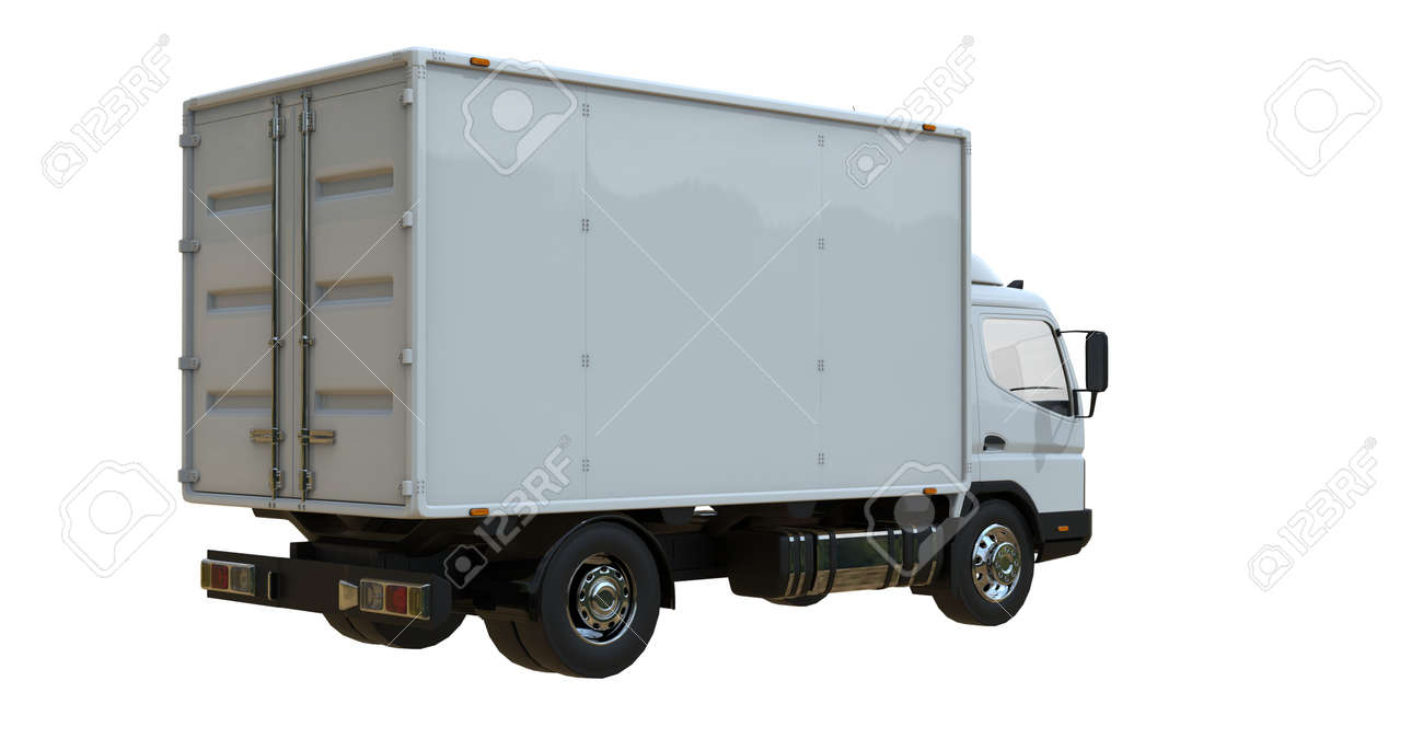 Delivery van postal truck isolated on white - 156880930 Delivery van postal truck isolated on white - 156880930