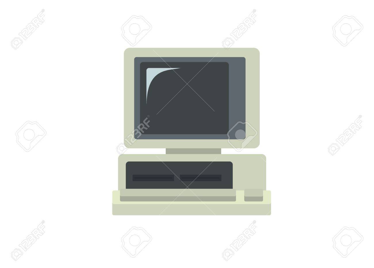 古いコンピューターの簡単なイラストのイラスト素材 ベクタ Image 古いコンピューターの簡単なイラストのイラスト素材 ベクタ Image