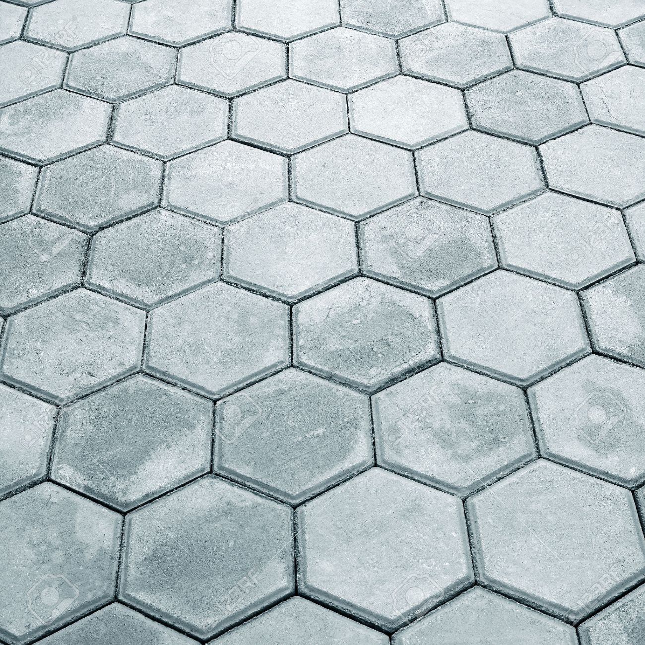 paving hexagon brick walkway the pattern of stone block paving