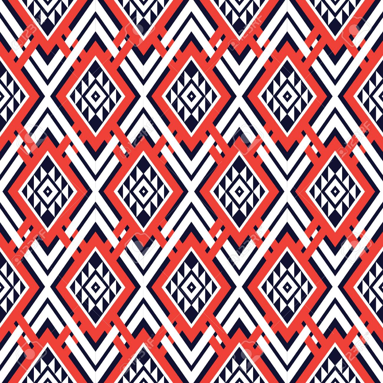 幾何学的なエスニック柄折り返し バティック ファブリック サロン ベクトル イラスト刺繍スタイルの背景 カーペット 壁紙 衣料品 伝統的なデザイン のイラスト素材 ベクタ Image 7467