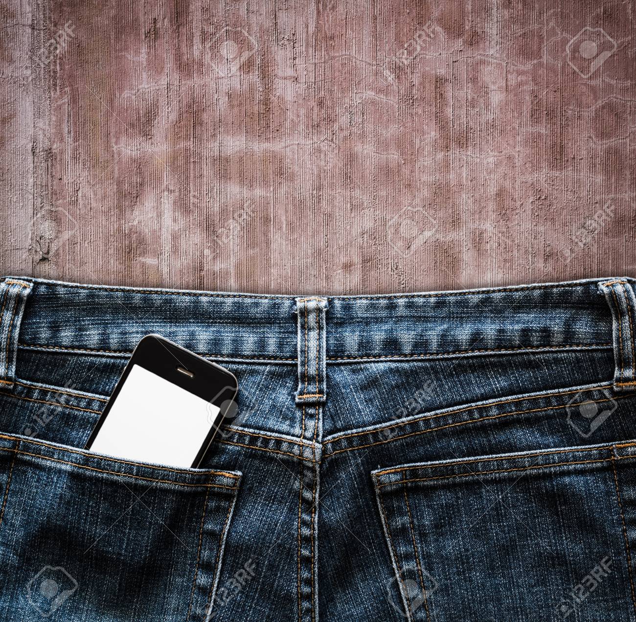 blue jeans with cell phone pocket