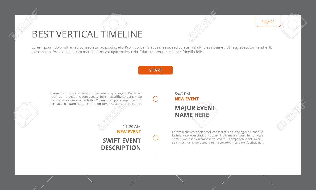 editable template of presentation slide representing simple vertical
