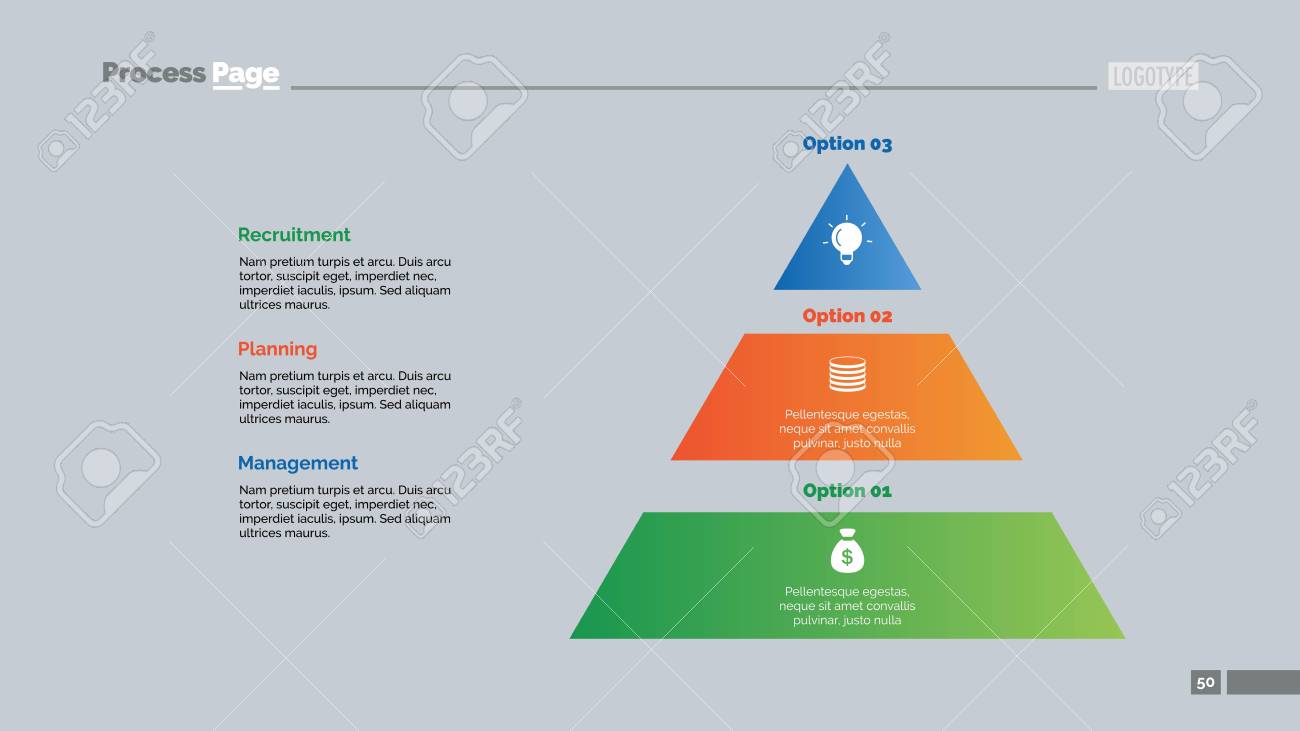 three options process chart slide template. business data. pyramid three options process chart slide template. business data. pyramid, Presentation Pyramid Template, Presentation templates