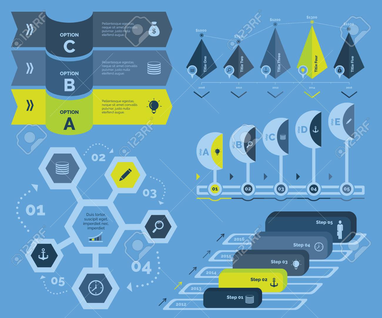 five teamwork charts templates set royalty free cliparts vectors teamwork templates