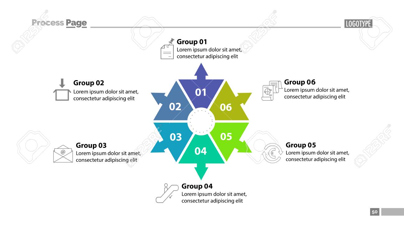 six group process chart slide template. element of plan, strategy six group process chart slide template. element of plan, strategy, Group Presentation Template, Presentation templates