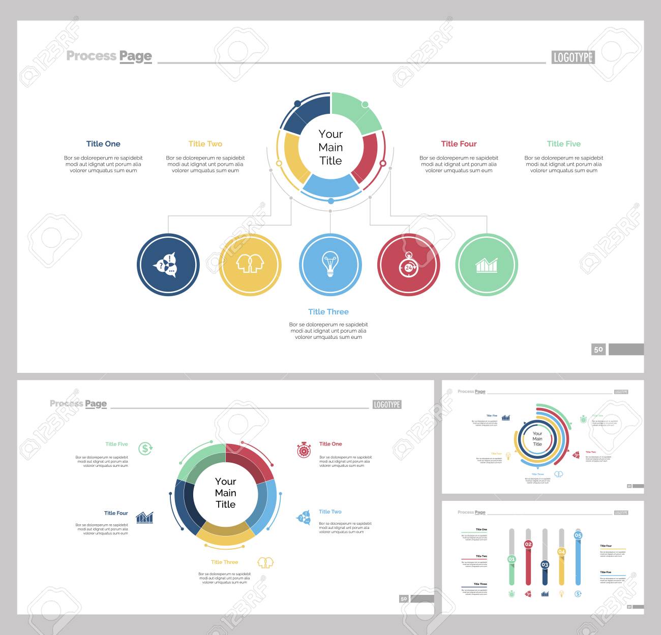 infographic design set can be used for workflow layout diagram financial report design