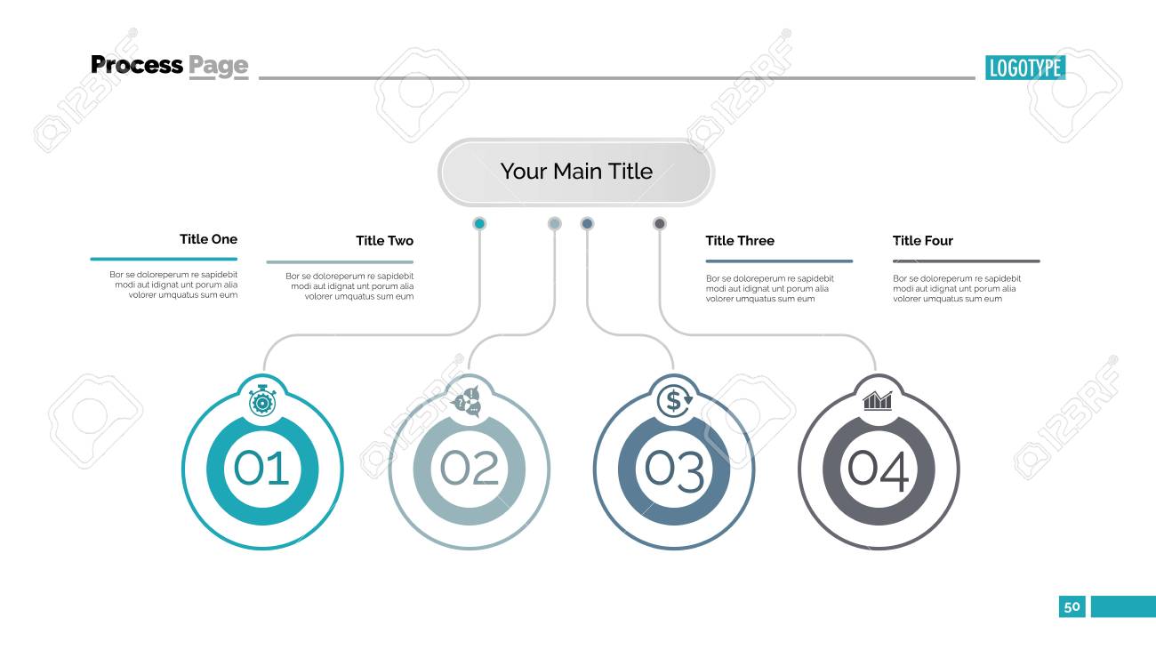 four ideas process chart slide template business data startup business presentation ideas topics
