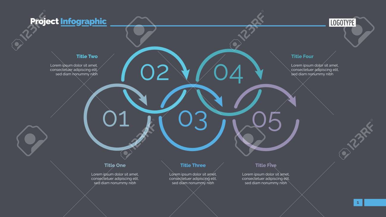 five chart, Cycle with elements. diagram step Process graph,..