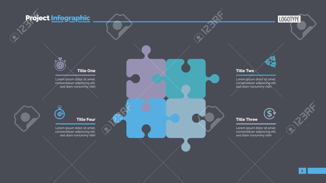 Cycle chart, elements. Puzzle graph, with diagram four layout...