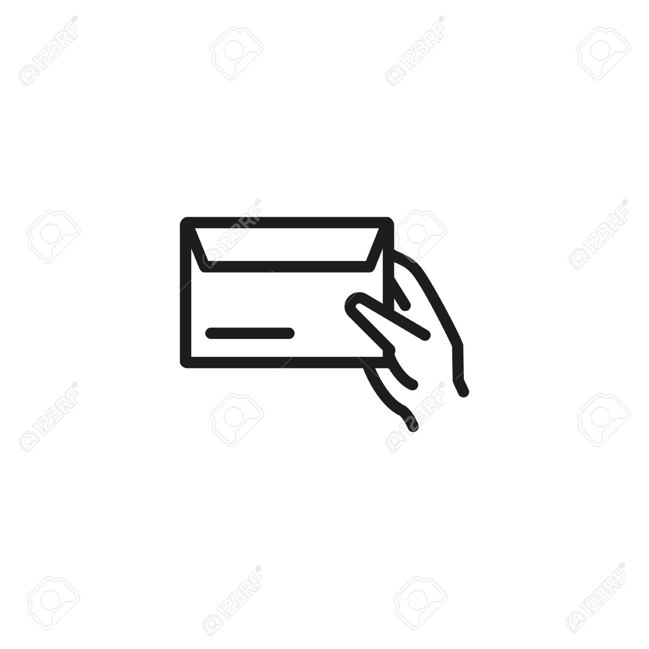 hand holding envelope line icon post mail letter mail delivery letter delivery