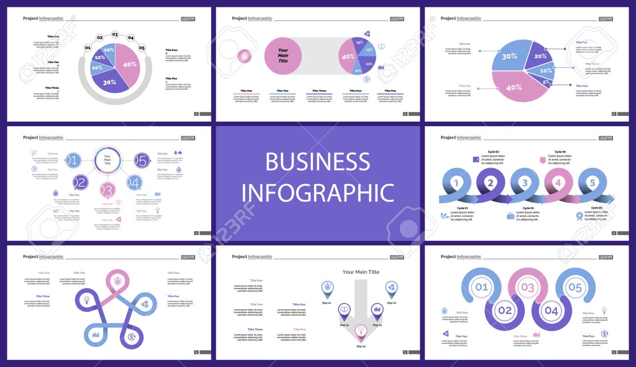 set of finance or investment concept infographic charts business investment presentation