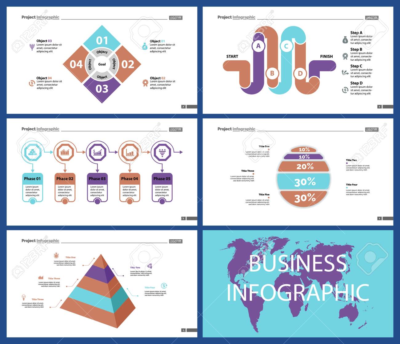 Business infographic creative design set can be used for annual report, web design, workflow layout. Workflow concept. Option, venn, cycle, donut charts, bar graph, flowchart - 128516172 Business infographic creative design set can be used for annual report, web design, workflow layout. Workflow concept. Option, venn, cycle, donut charts, bar graph, flowchart - 128516172