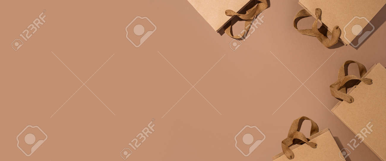 Packaging gift kraft brown packages on a brown cardboard background. Top view, flat lay. Banner. - 171756559 Packaging gift kraft brown packages on a brown cardboard background. Top view, flat lay. Banner. - 171756559