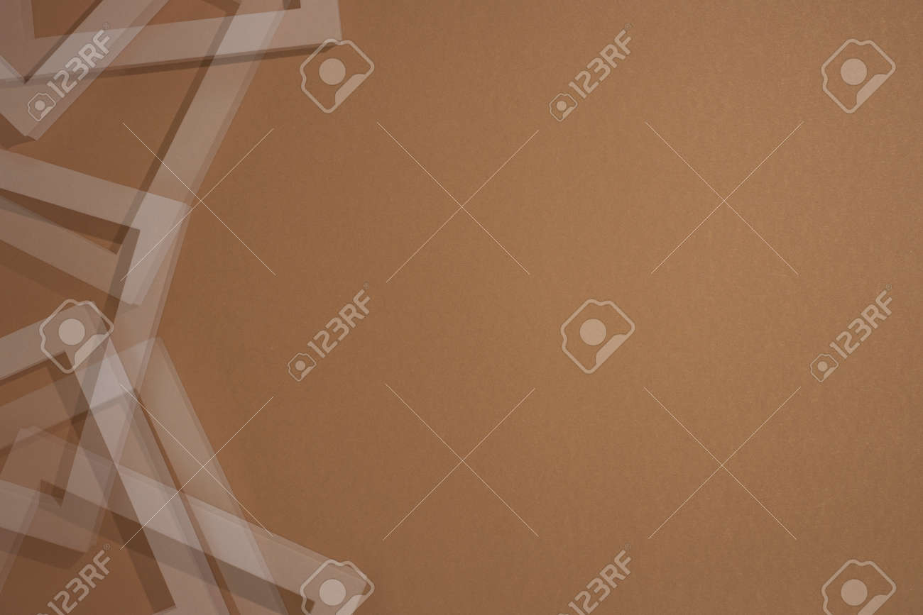 Podium for presentation square white frames on brown background. Top view, flat lay. - 171847687 Podium for presentation square white frames on brown background. Top view, flat lay. - 171847687