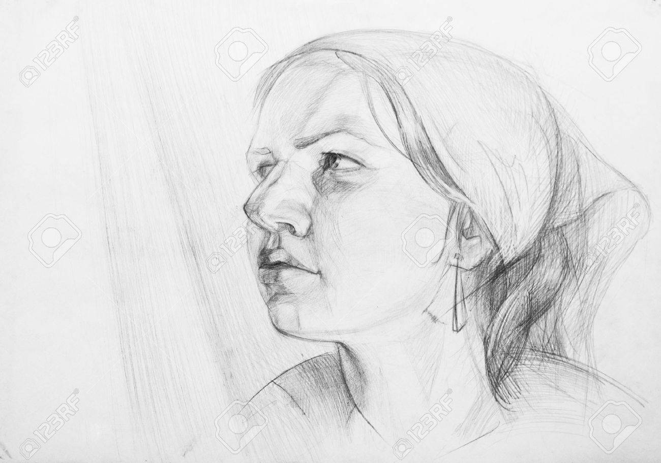 女の子の鉛筆画 の写真素材 画像素材 Image 325