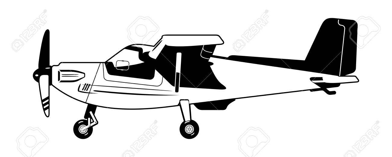 軽飛行機の黒と白のイラスト のイラスト素材 ベクタ Image 軽飛行機の黒と白のイラスト のイラスト素材 ベクタ Image