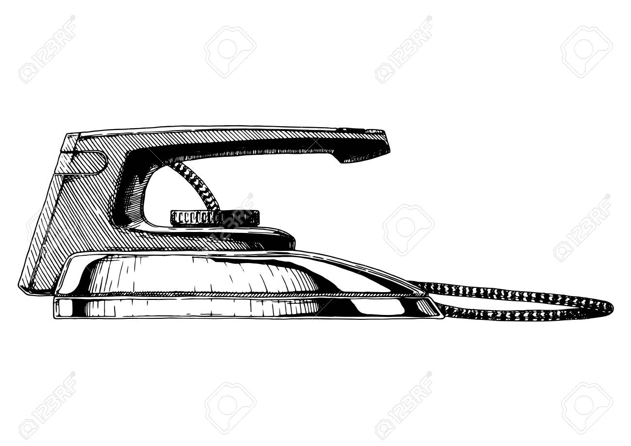 ビンテージの服鉄のベクター イラストです 白い背景上に分離 のイラスト素材 ベクタ Image