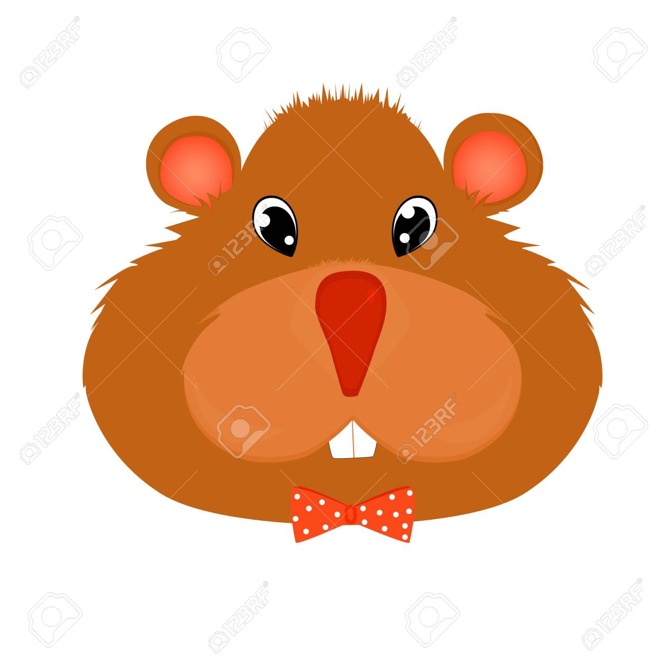 Hamster In Einer Bindung Mit Tupfenzeichentrickfilm Figur