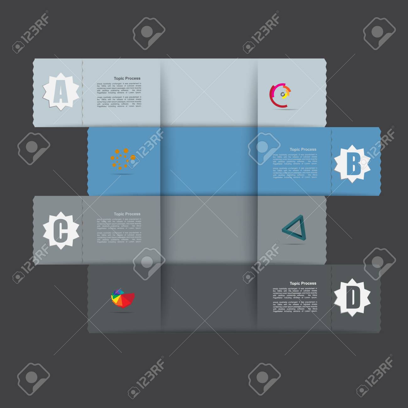 Modern Design Template Info Graphics Numbered Banners Cutout