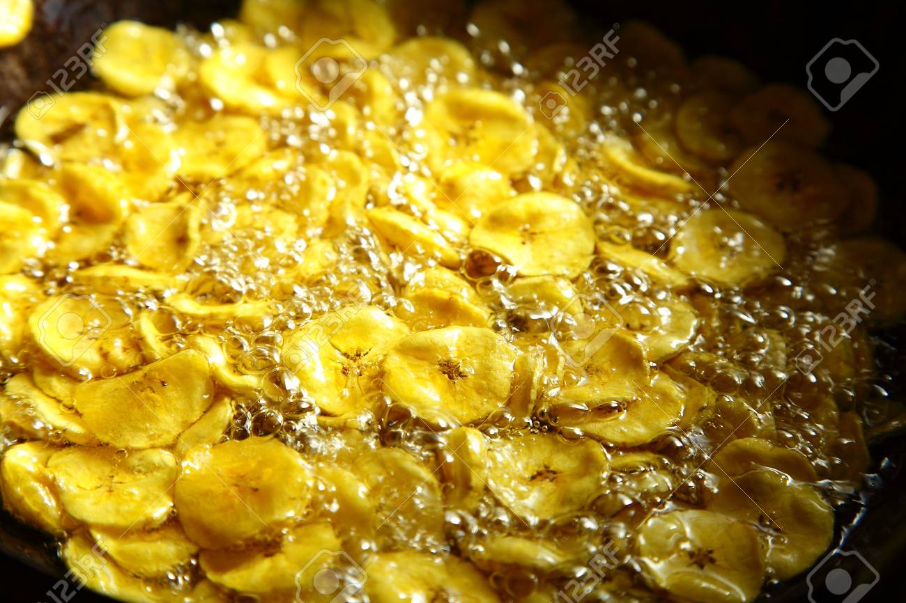 Tasty Banana Chips Frying In Coconut Oil Kerala India Stock Photo Picture And Royalty Free Image Image 86430274