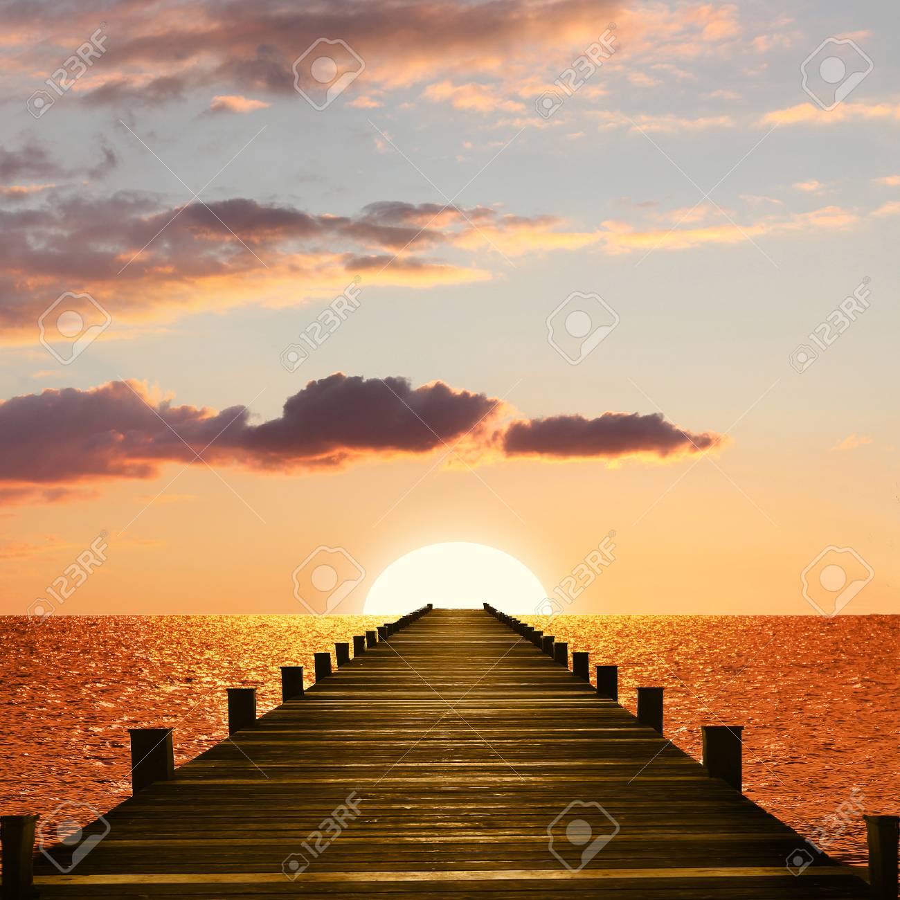 sunset ocean scenery with