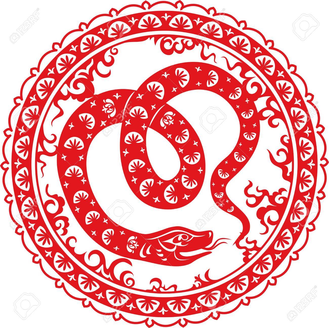 Snake Year 2013 Chinese Zodiac Symbol Royalty Free Cliparts