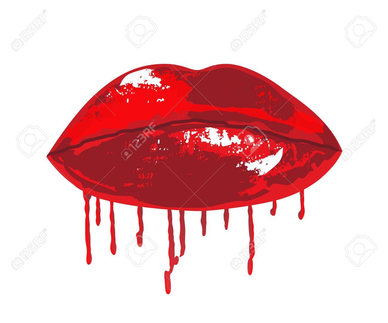 Levres De Vampire Avec Des Gouttes De Sang Qui Coule Clip Art Libres De Droits Vecteurs Et Illustration Image
