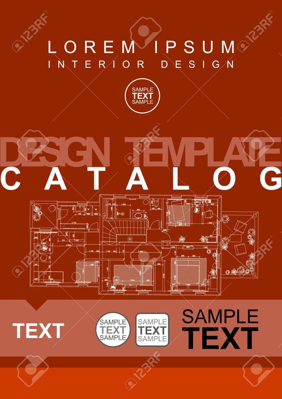architectural flyer or cover template with technical drawing free drawing flyer