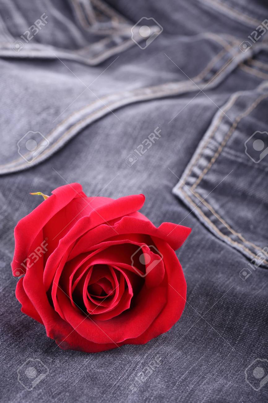 black jeans with red roses