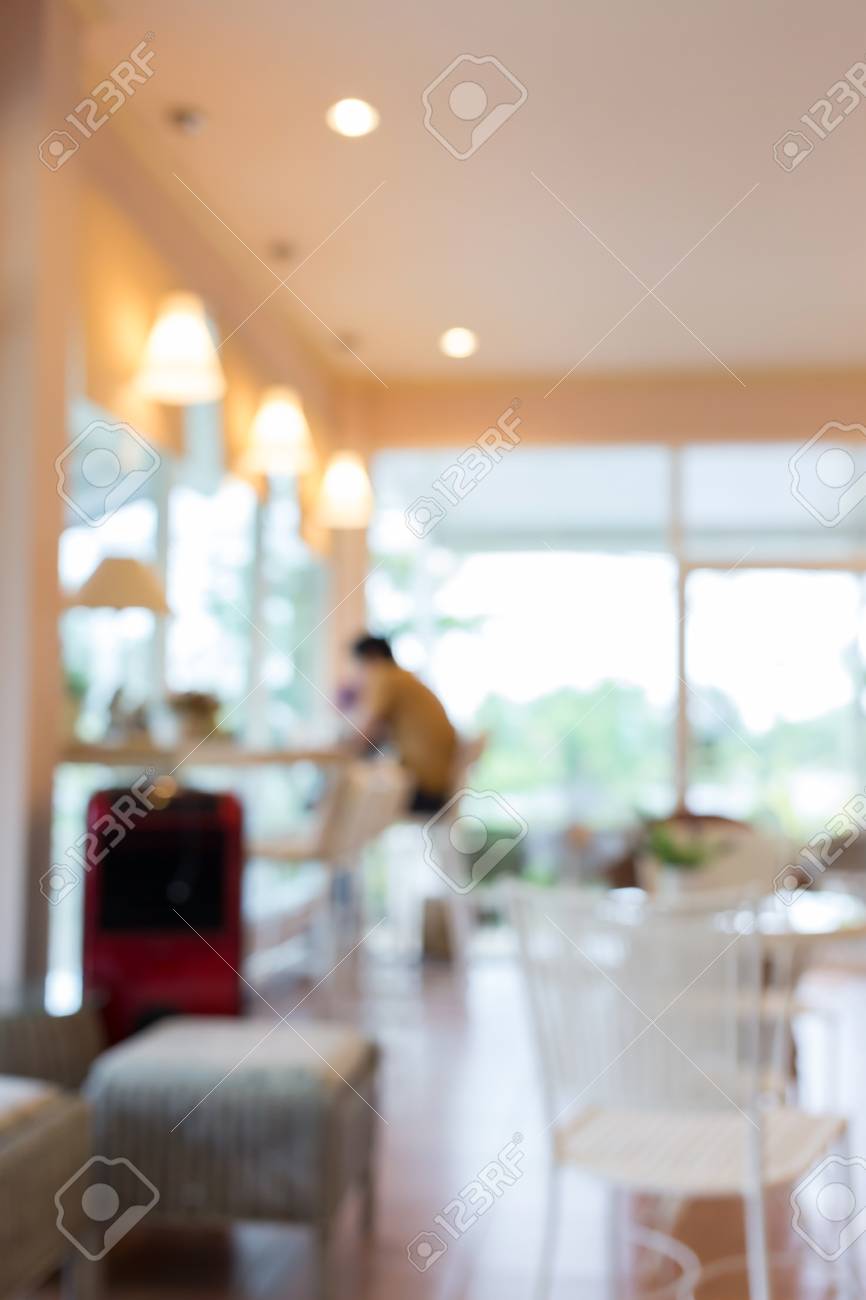 カフェ喫茶店インテリア ぼかし画像の背景 の写真素材 画像素材 Image